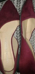 Size 7 Chinese laundry dorsay flats burgundy